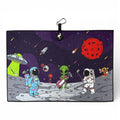 T.Mission to Pars Golf Towel | Premium Double-Sided Microfiber | Heavy-Duty Magnetic Towel with Carabiner Clip | 24 x 16 in | Astronaut | Space | UFO