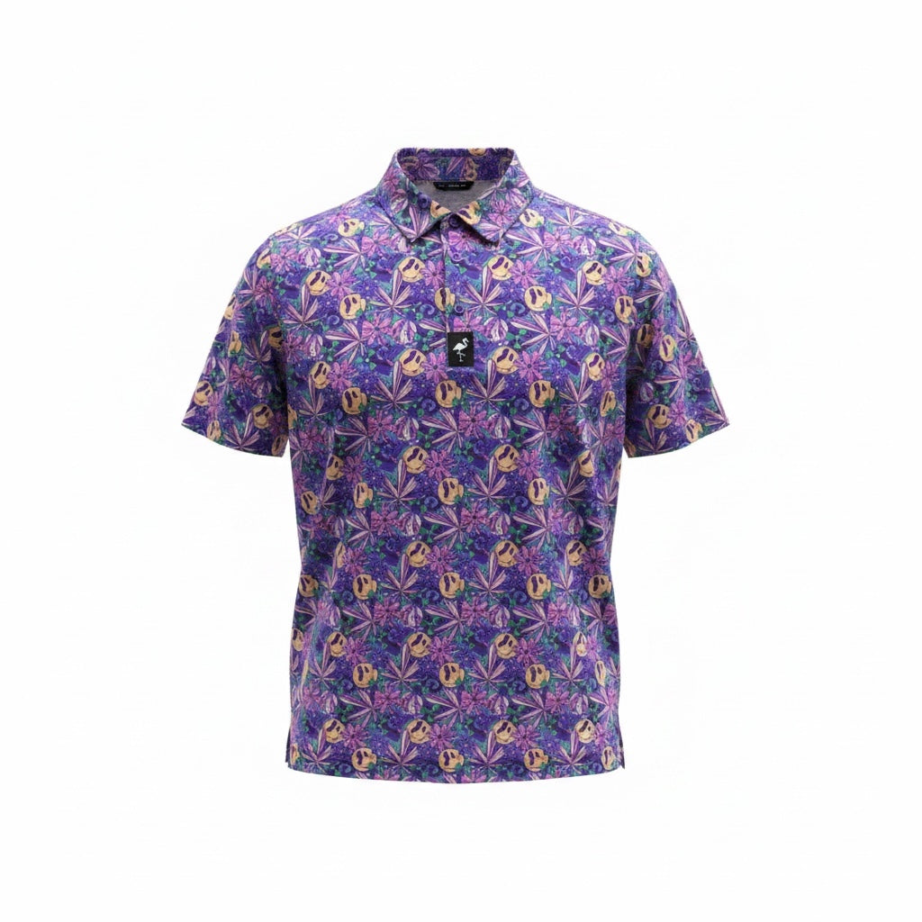 AM.Men's Purple Haze Golf Polo | Moisture-Wicking Performance Stretch Golf Shirt