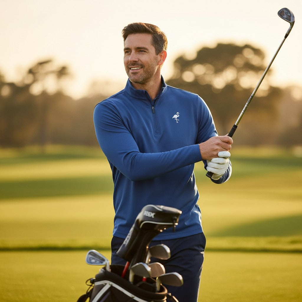 AMW.Marble Wave Performance Quarter Zip | Lightweight Unisex Moisture-Wicking Golf Pullover