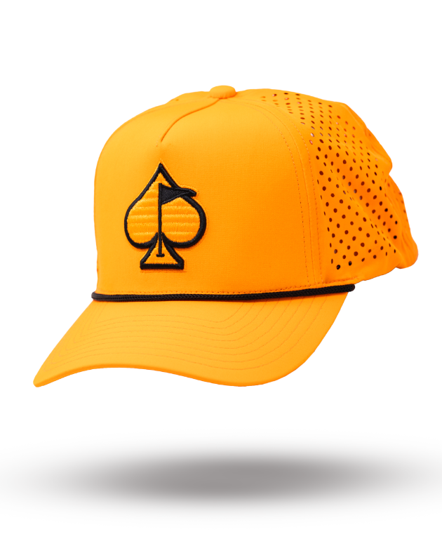 A.Perforated Rope Hat - Highlighter Orange