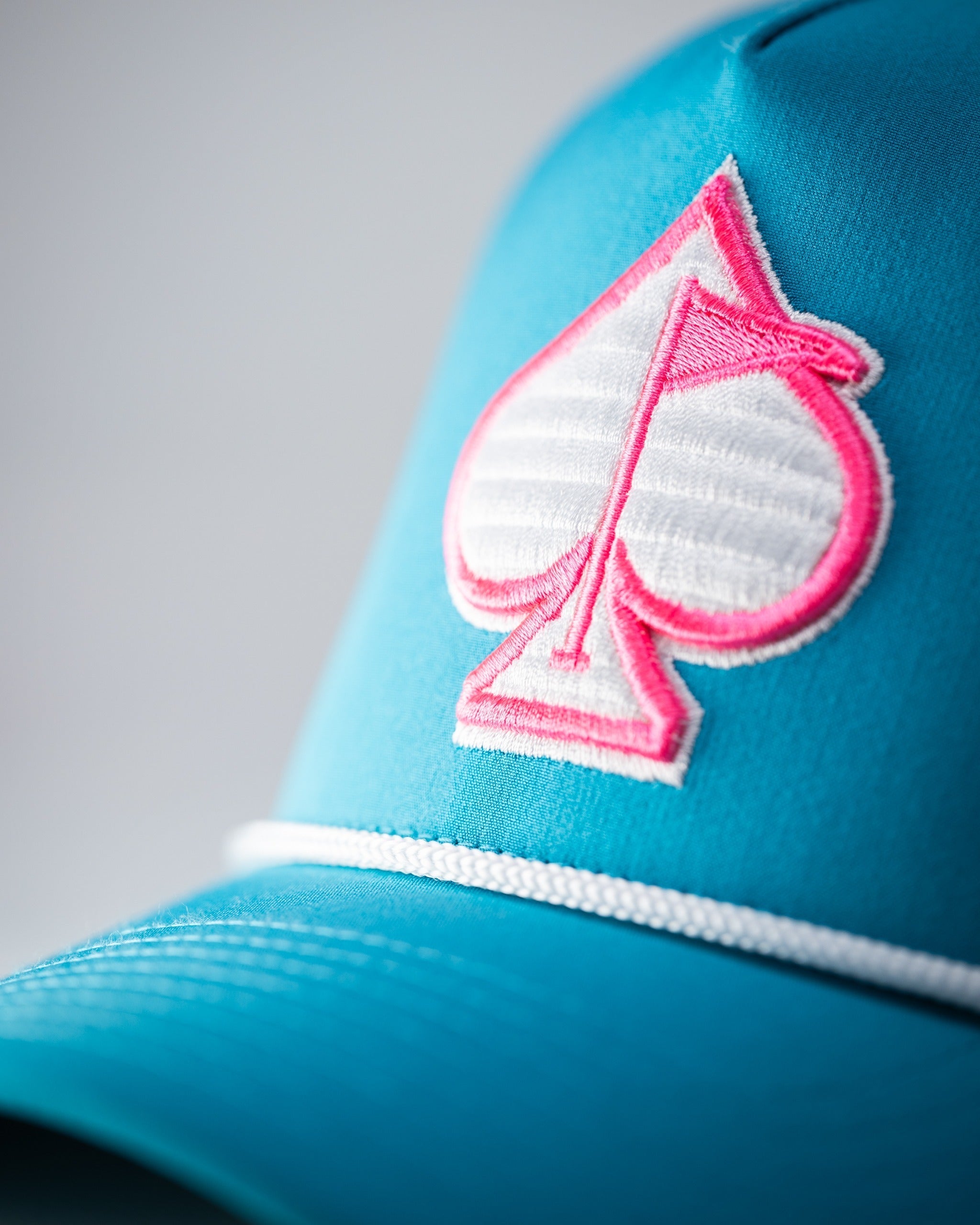 A.Perforated Rope Hat - Baby Blue