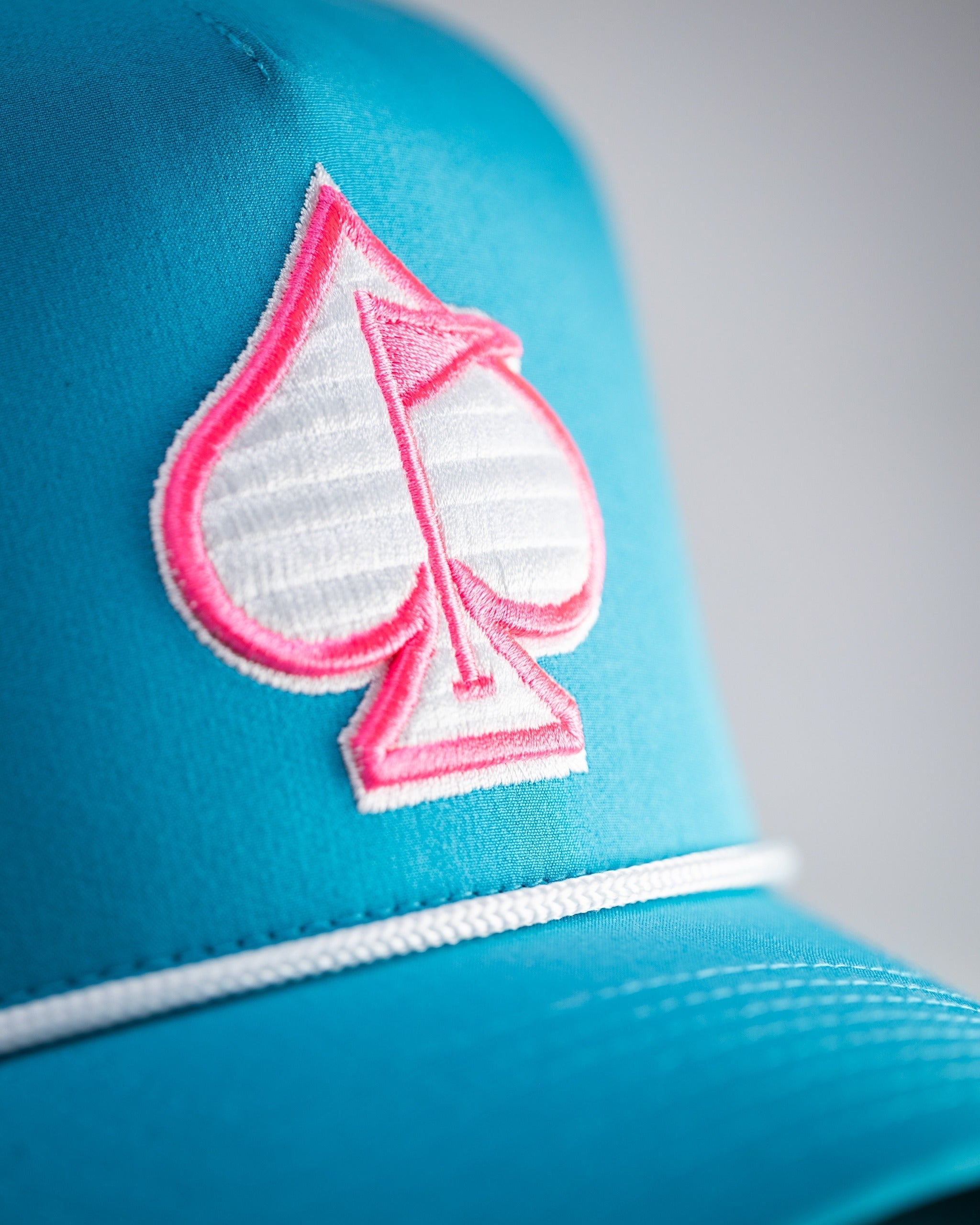 A.Perforated Rope Hat - Baby Blue
