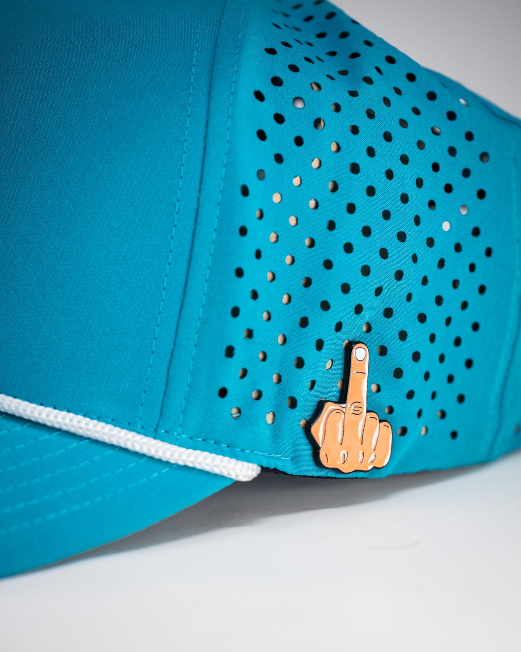A.Perforated Rope Hat - Baby Blue