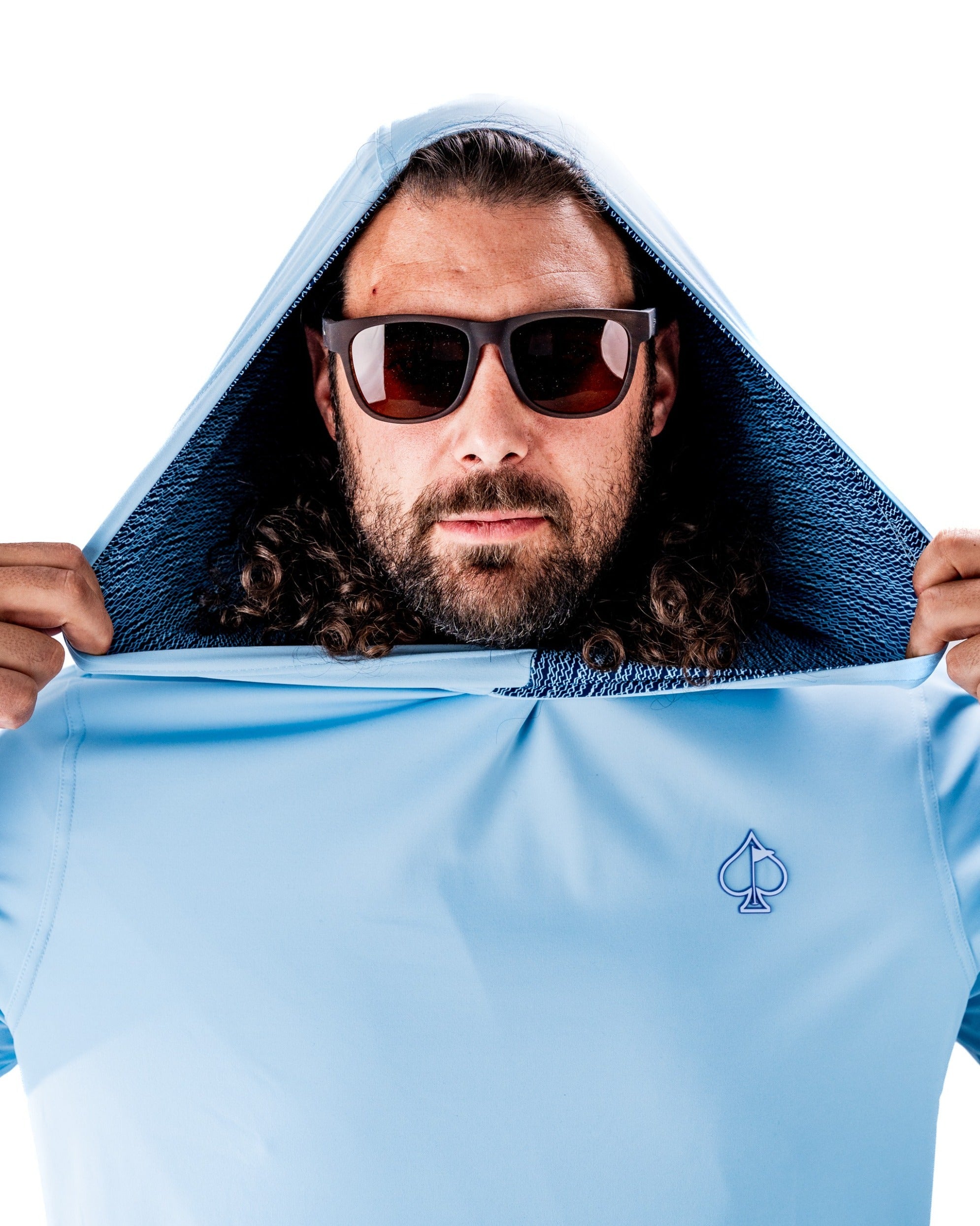 7. Performance Golf Hoodie - Squiggle Blue