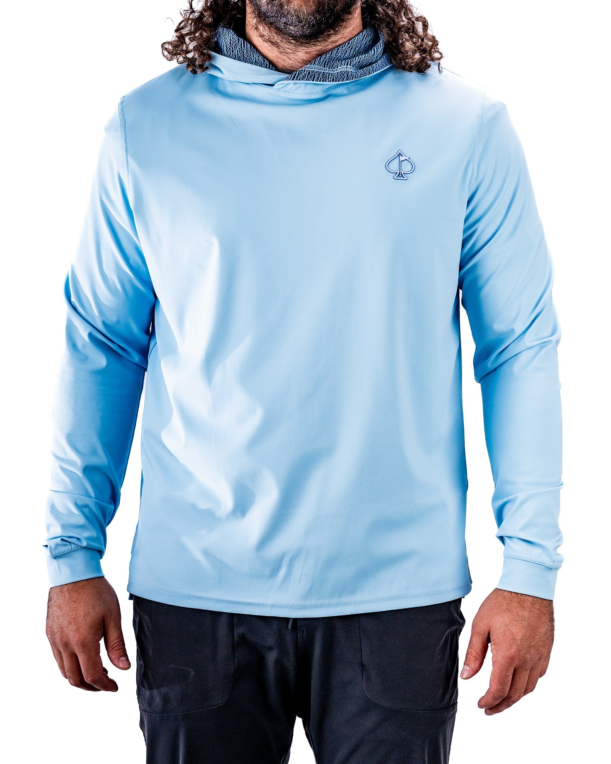 7. Performance Golf Hoodie - Squiggle Blue