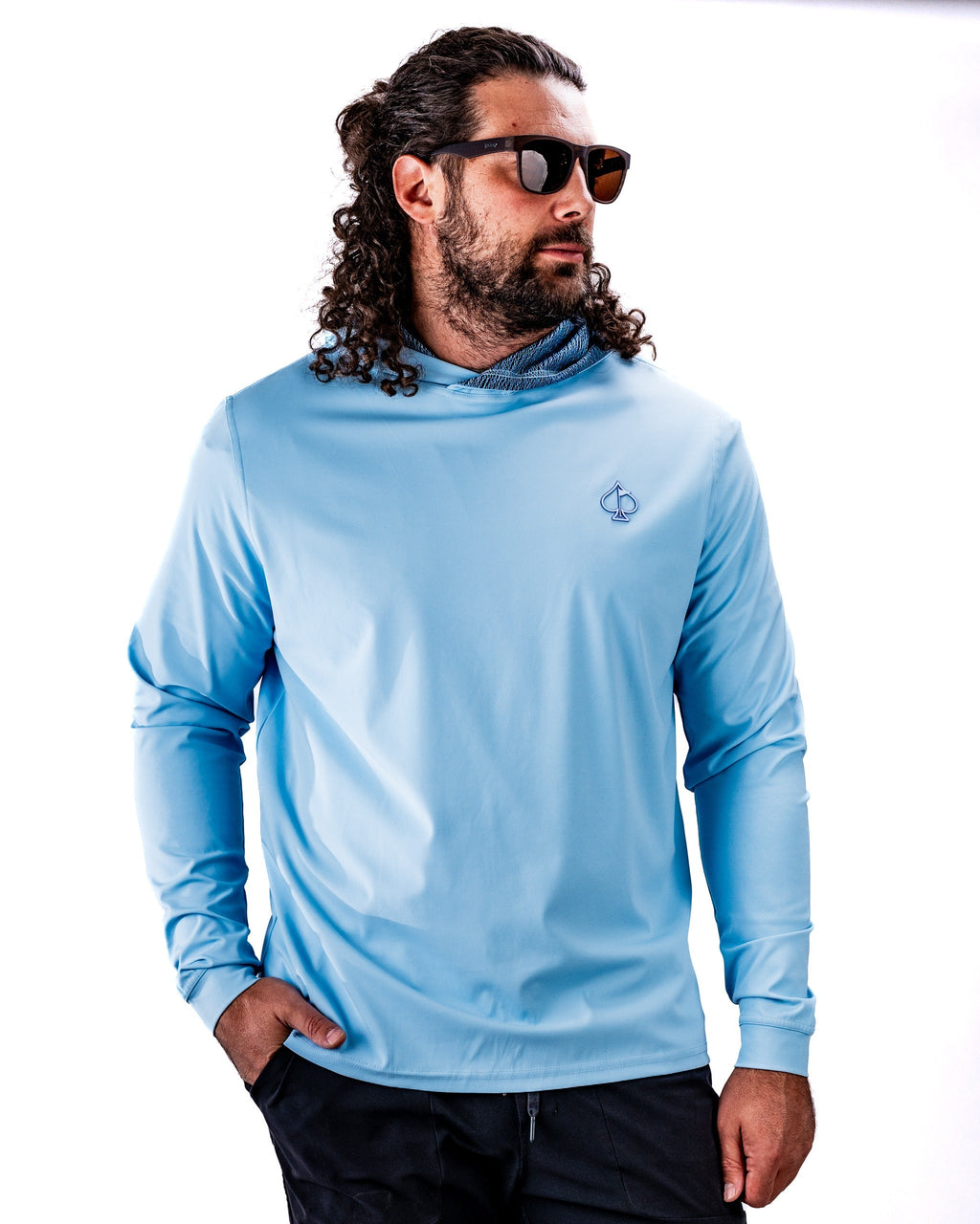 7. Performance Golf Hoodie - Squiggle Blue