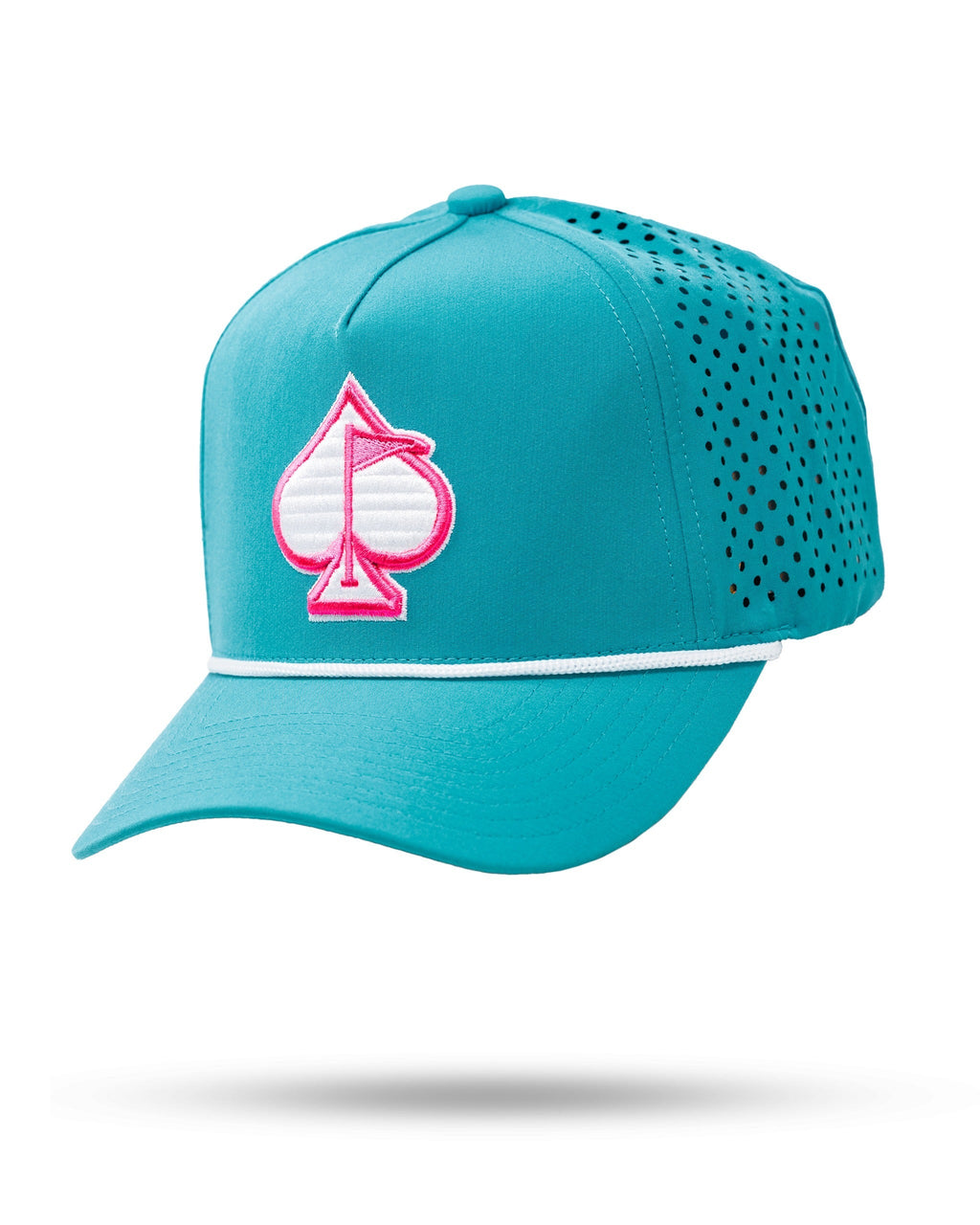 A.Perforated Rope Hat - Baby Blue