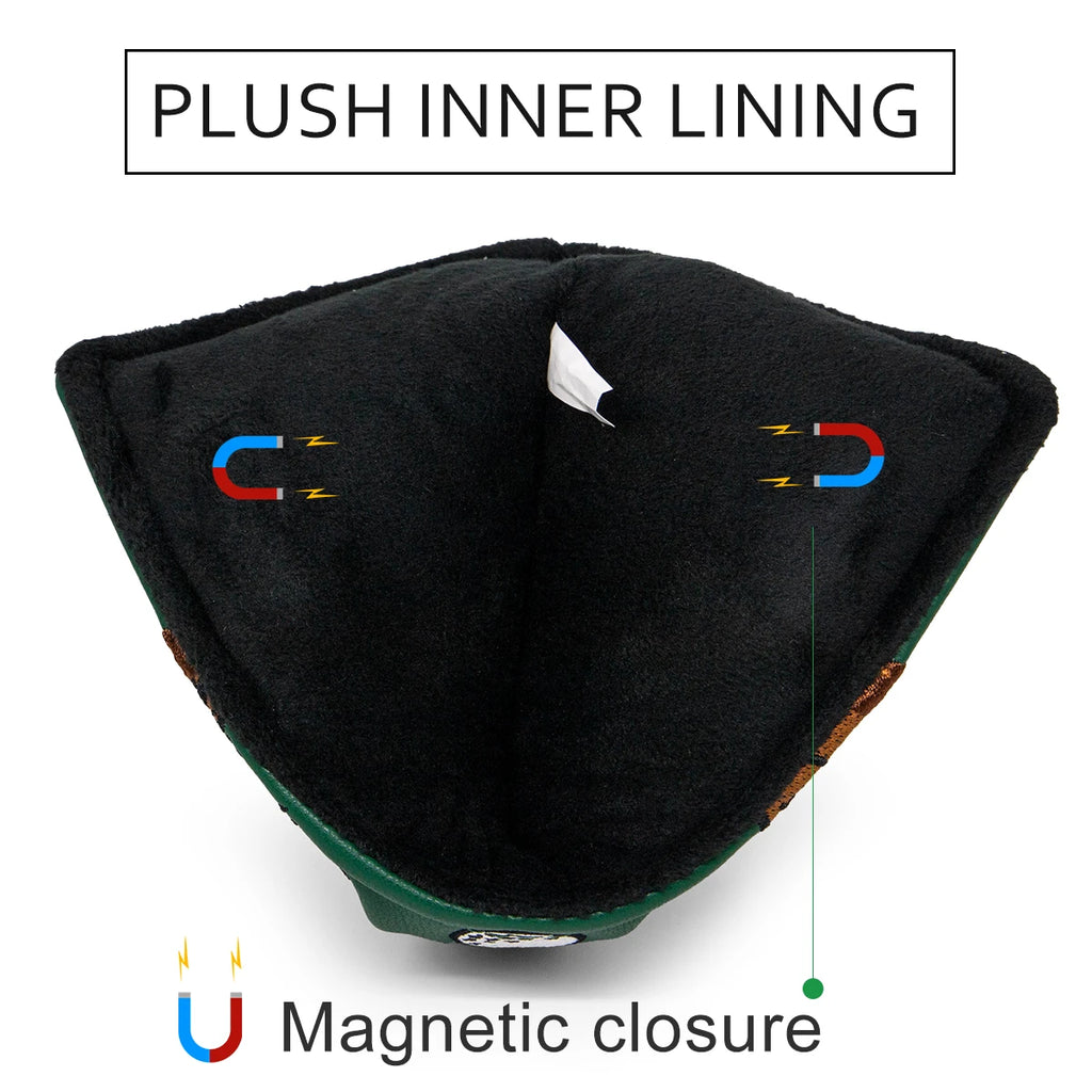 Green Leather Groundhog Golf Driver Fairway Wood Hybrid/UT  Headcover Club Head Cover High Quality Embroidery