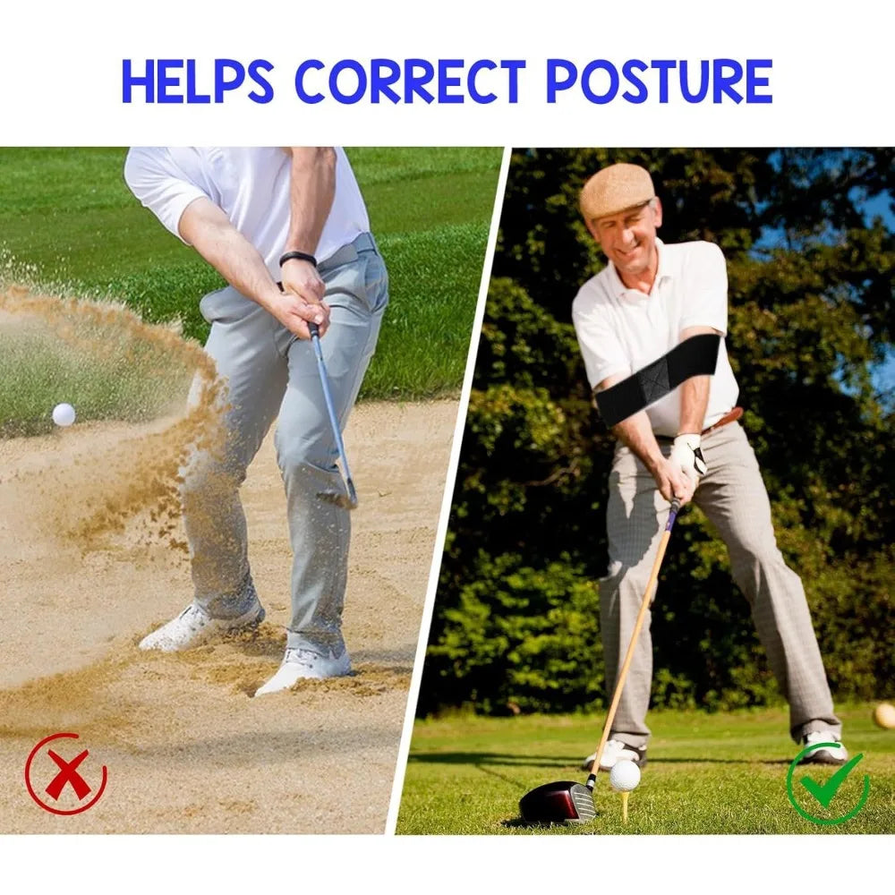1.Golf Swing Training Aids Band Swing Gesture Alignment Bent-Arm Alertness Trainer and Posture Corrector Beginner Practice Tool