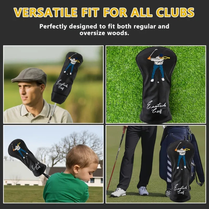 Golf swing protective cover, dustproof and durable PU material, fashionable and durable, golf accessories, club protective cover