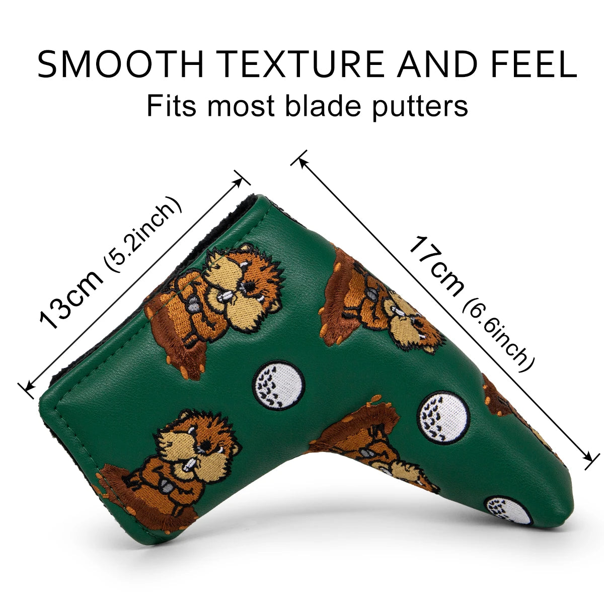 Green Leather Groundhog Golf Driver Fairway Wood Hybrid/UT  Headcover Club Head Cover High Quality Embroidery