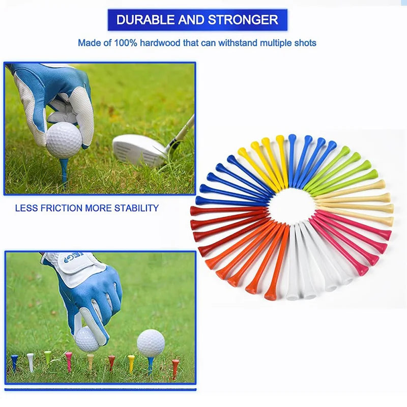 4.1Golf colored wooden tees, available in multiple colors and sizes, ranging from 35mm to 83mm