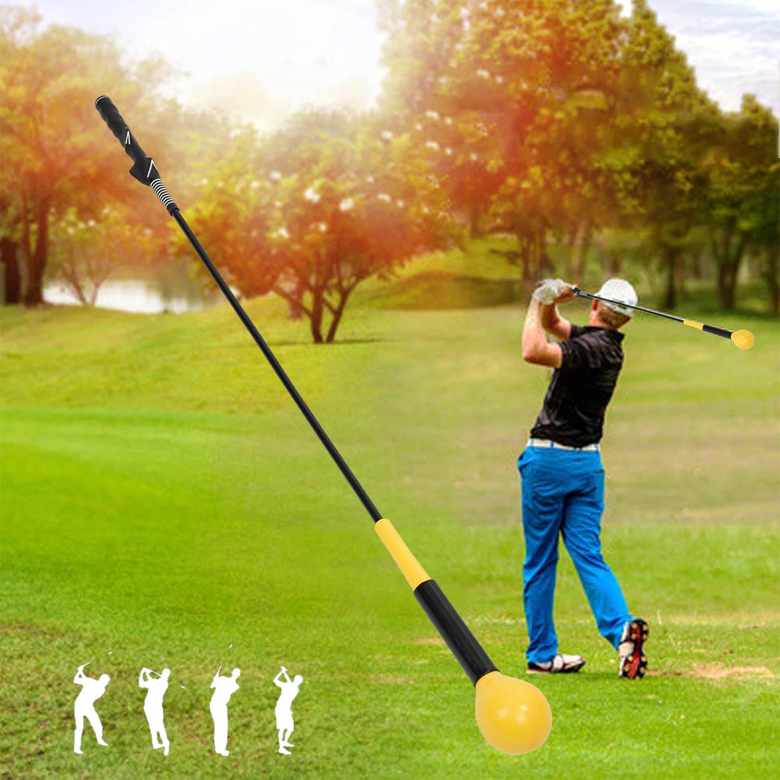 1.Golf Swing Trainer Golf Training Aid Swing Trainer Practice Tool Training Equipment for Strength and Tempo Tempo Swing Trainer