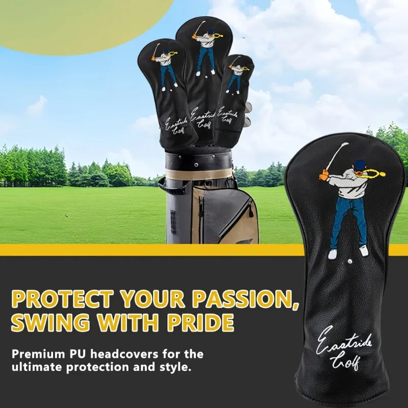 Golf swing protective cover, dustproof and durable PU material, fashionable and durable, golf accessories, club protective cover