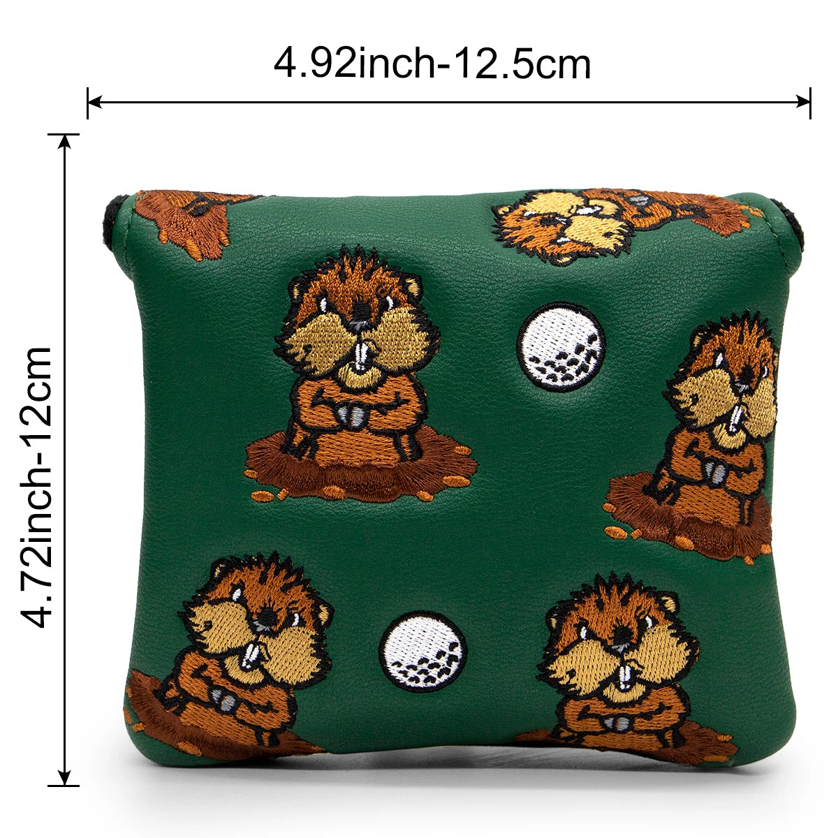 Green Leather Groundhog Golf Driver Fairway Wood Hybrid/UT  Headcover Club Head Cover High Quality Embroidery
