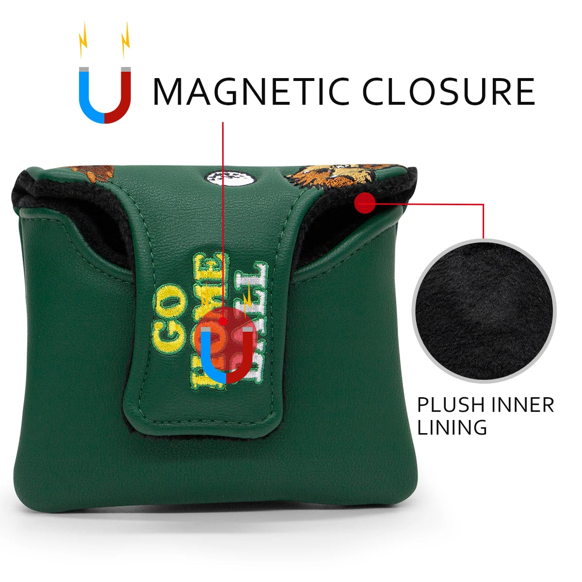 Green Leather Groundhog Golf Driver Fairway Wood Hybrid/UT  Headcover Club Head Cover High Quality Embroidery