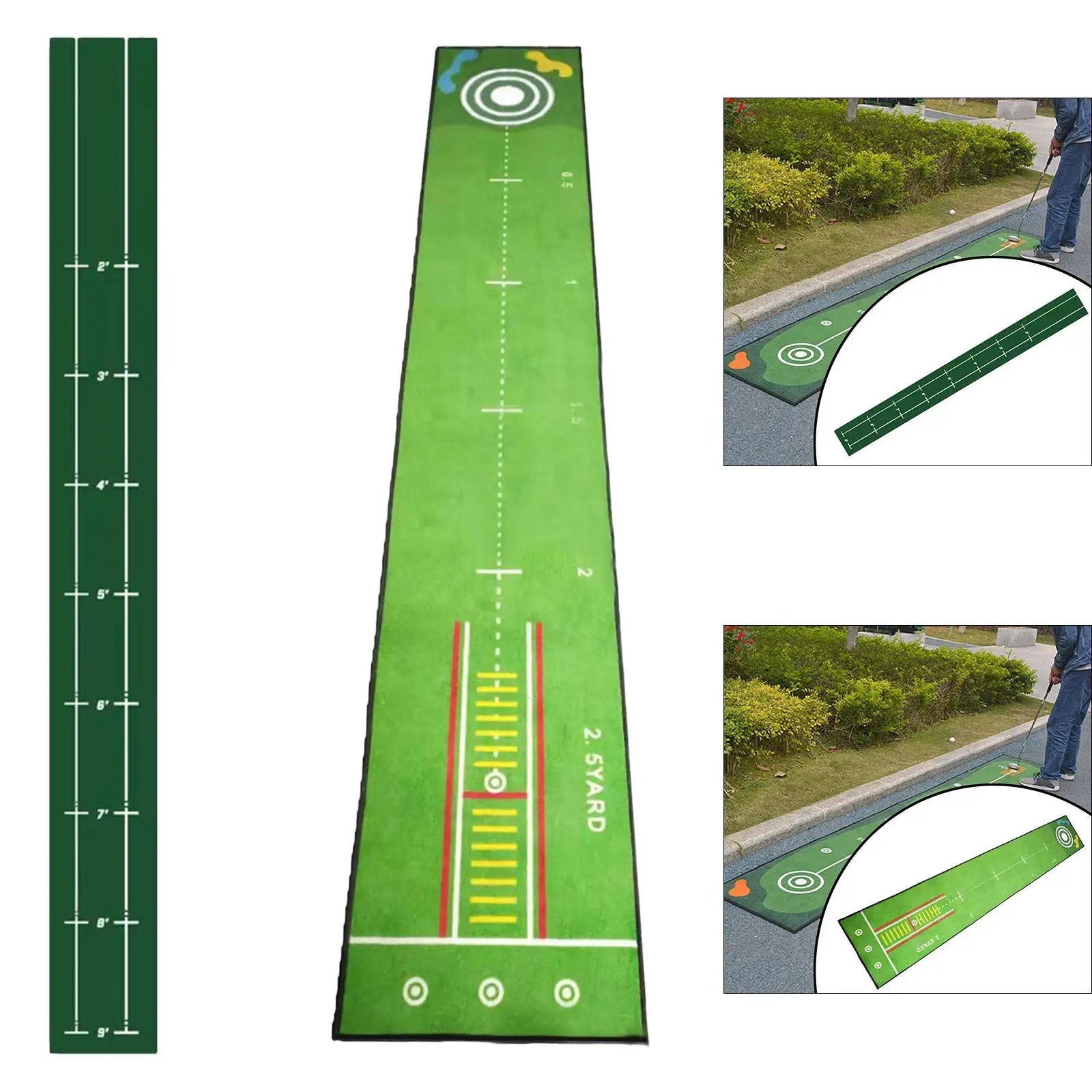 1.Golf Putting Mat Training Aid Improve Putting Accuracy Foldable Storage Golfing Accessory Golf Practice for Office Backyard