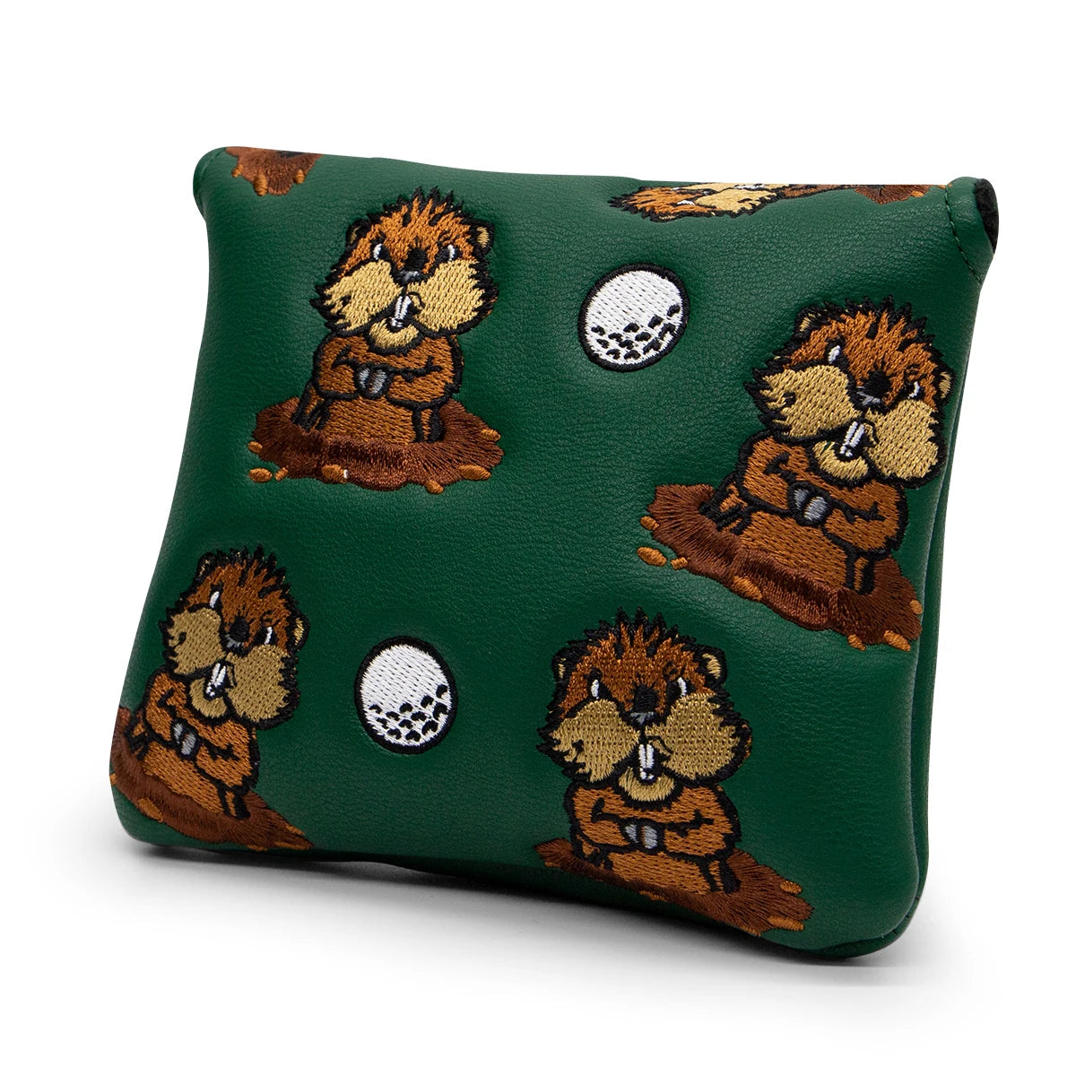 Green Leather Groundhog Golf Driver Fairway Wood Hybrid/UT  Headcover Club Head Cover High Quality Embroidery