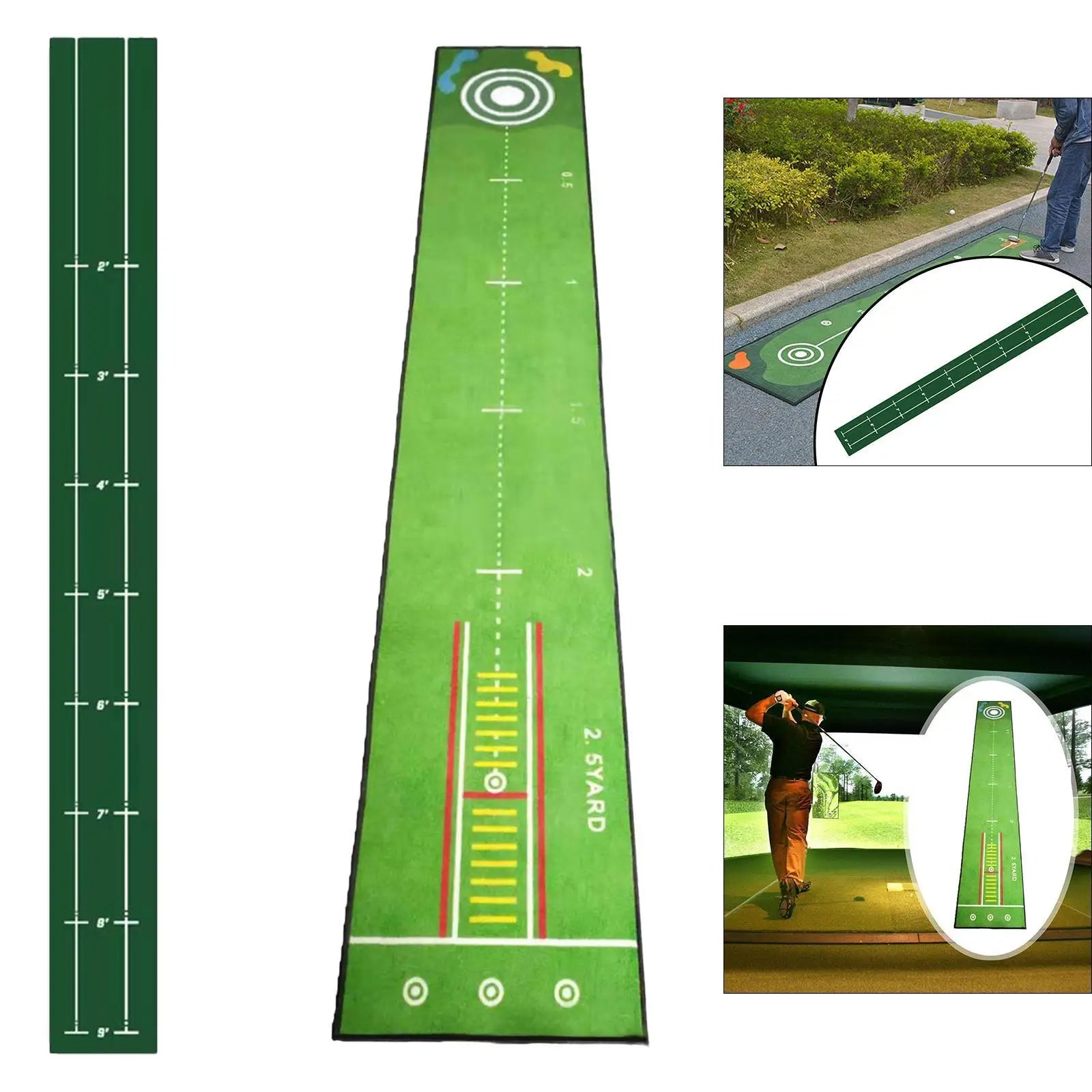 1.Golf Putting Mat Training Aid Improve Putting Accuracy Foldable Storage Golfing Accessory Golf Practice for Office Backyard