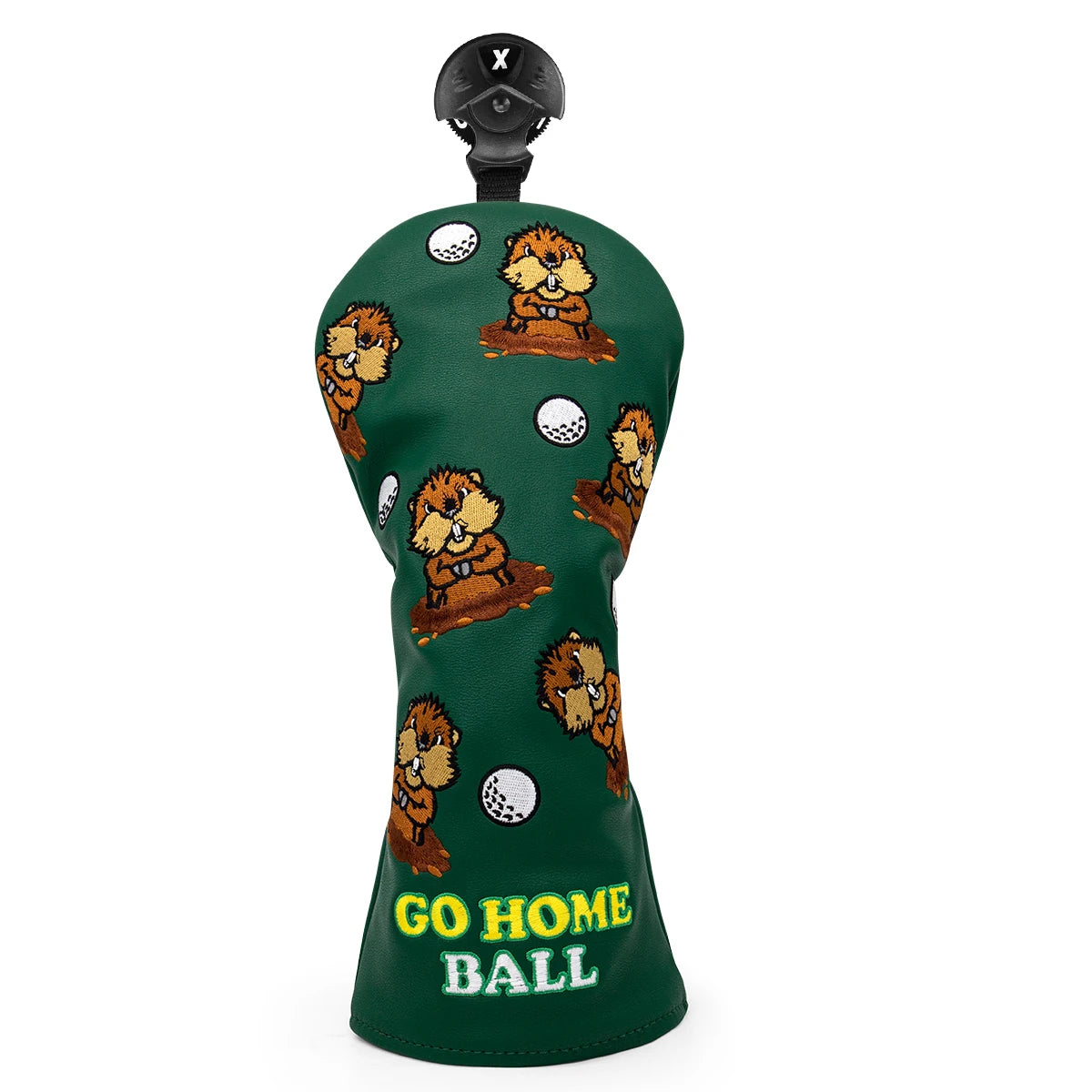 3.Green Leather Groundhog Golf Driver Fairway Wood Hybrid/UT  Headcover Club Head Cover High Quality Embroidery