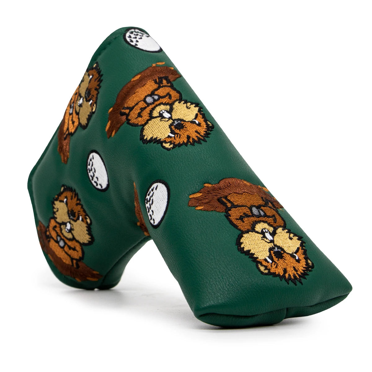 Green Leather Groundhog Golf Driver Fairway Wood Hybrid/UT  Headcover Club Head Cover High Quality Embroidery