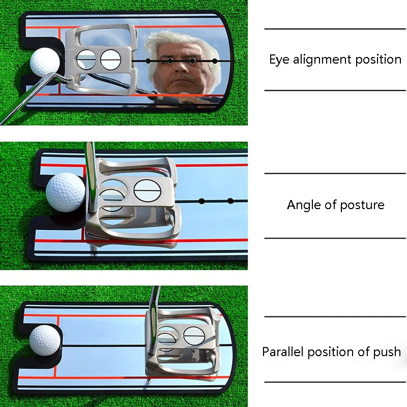 1.Golf Eye Line Practice Golf Swing Training Aids Putting Alignment Mirror Golf Practice Putter Mirror Golf Swing Trainer