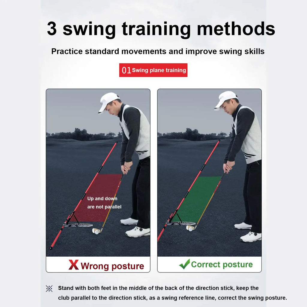 1.Golf Alignment Sticks Training Aid Portable Swing Plane Corrector with Adjustable Angle Stance Trainer for Sports Lover Practice