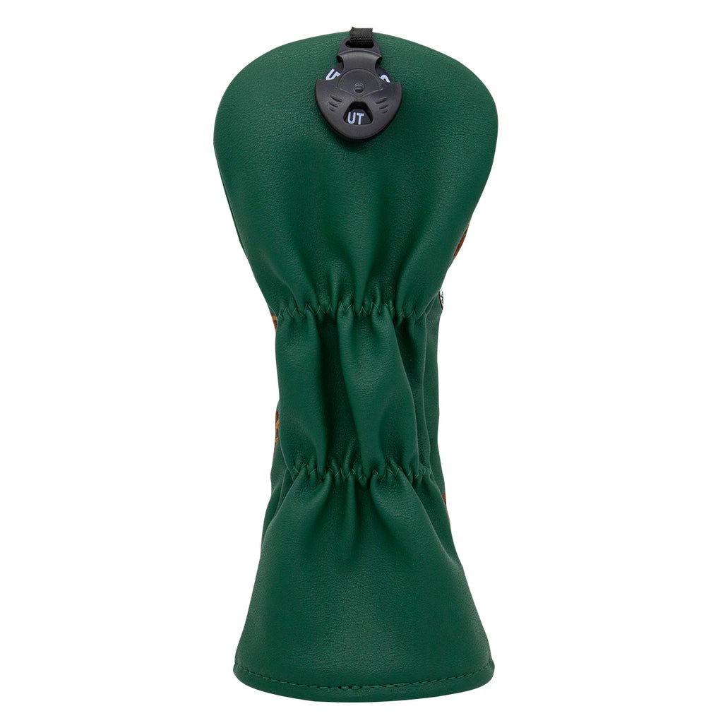 Green Leather Groundhog Golf Driver Fairway Wood Hybrid/UT  Headcover Club Head Cover High Quality Embroidery