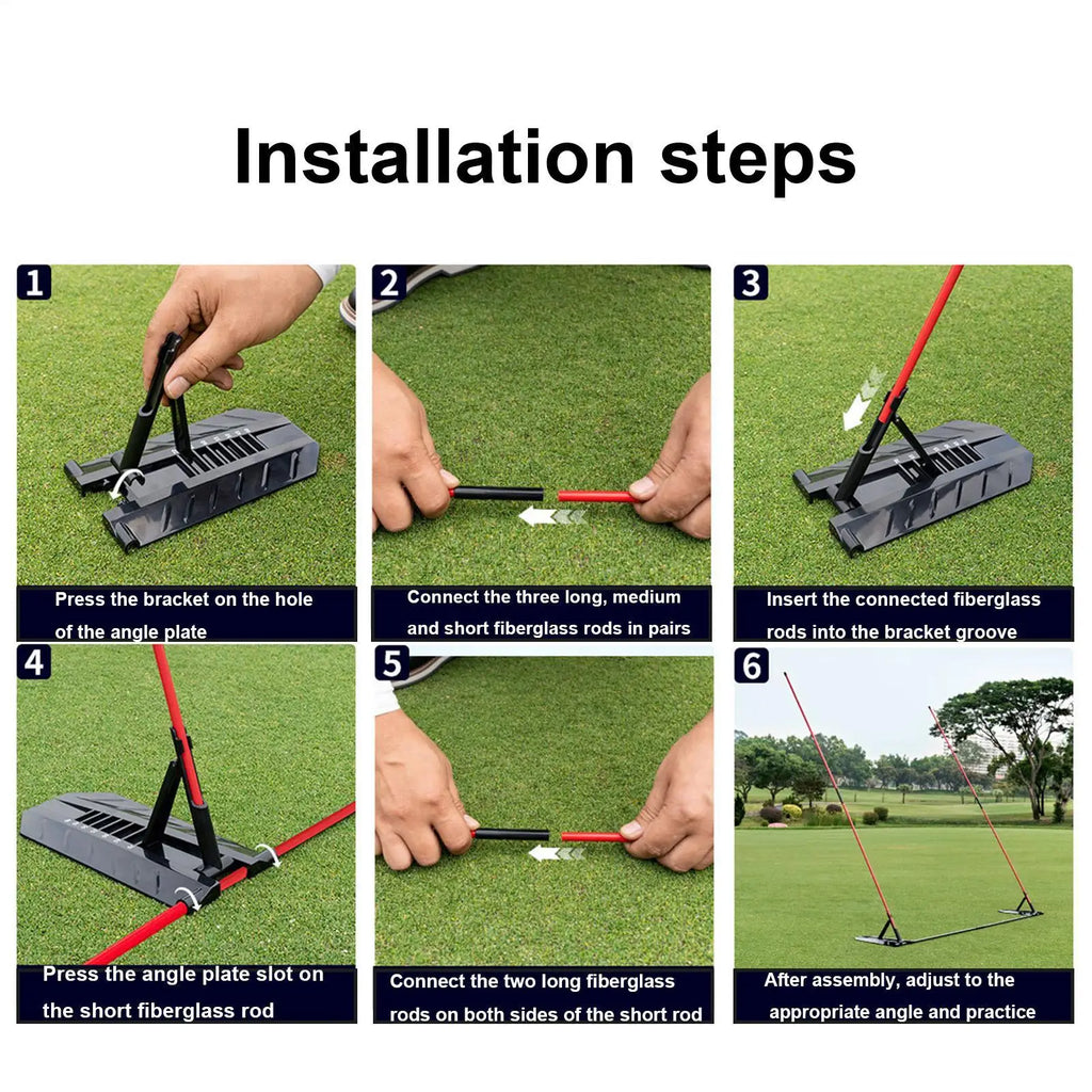 1.Golf Alignment Sticks Training Aid Portable Swing Plane Corrector with Adjustable Angle Stance Trainer for Sports Lover Practice