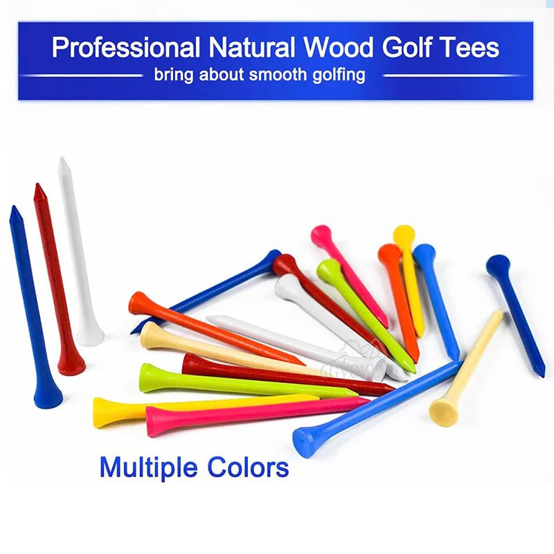 4.1Golf colored wooden tees, available in multiple colors and sizes, ranging from 35mm to 83mm