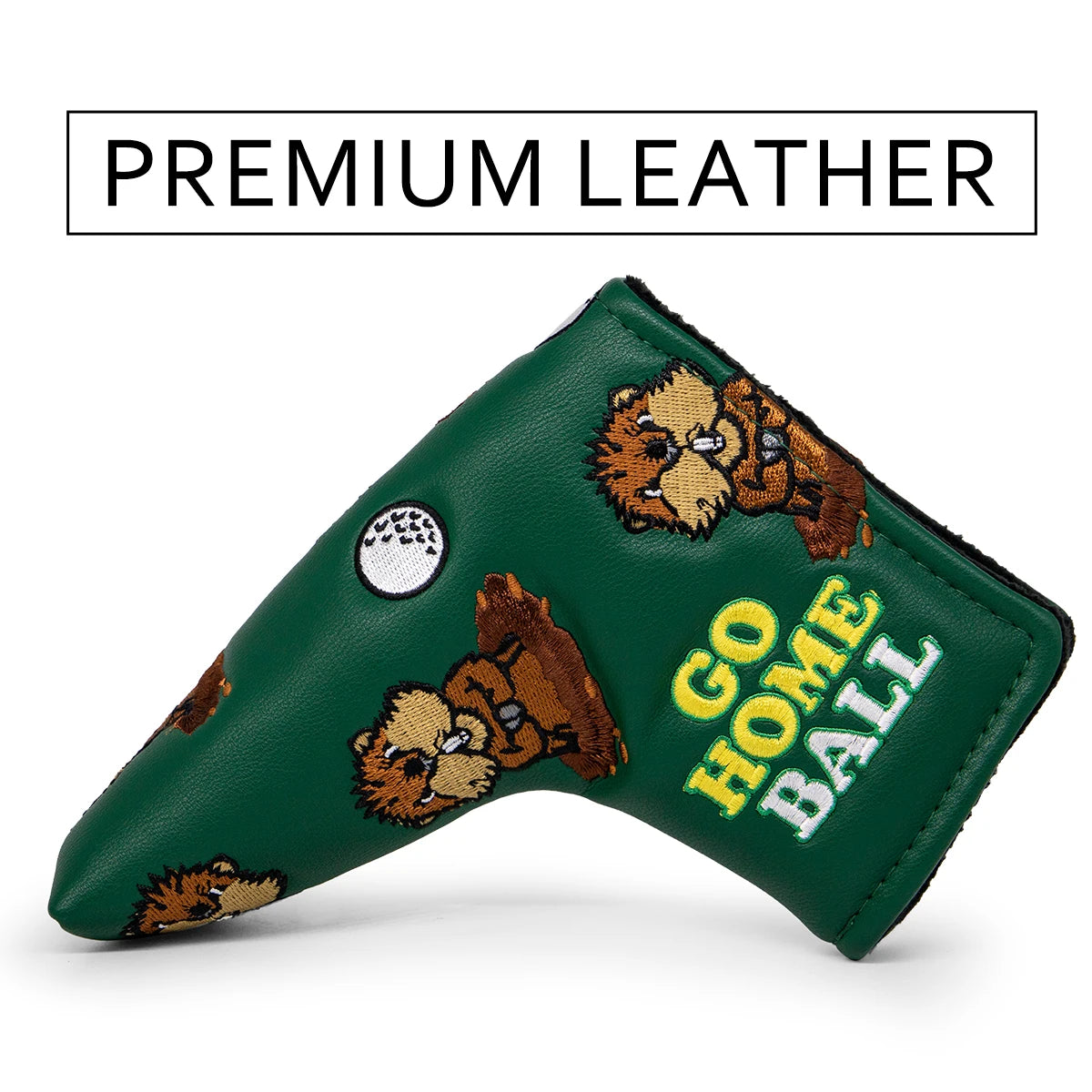Green Leather Groundhog Golf Driver Fairway Wood Hybrid/UT  Headcover Club Head Cover High Quality Embroidery