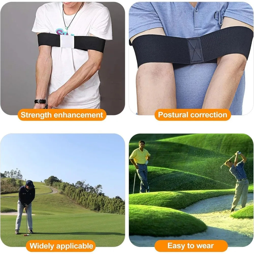1.Golf Swing Training Aids Band Swing Gesture Alignment Bent-Arm Alertness Trainer and Posture Corrector Beginner Practice Tool