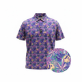 AM.Men's Purple Haze Golf Polo | Moisture-Wicking Performance Stretch Golf Shirt