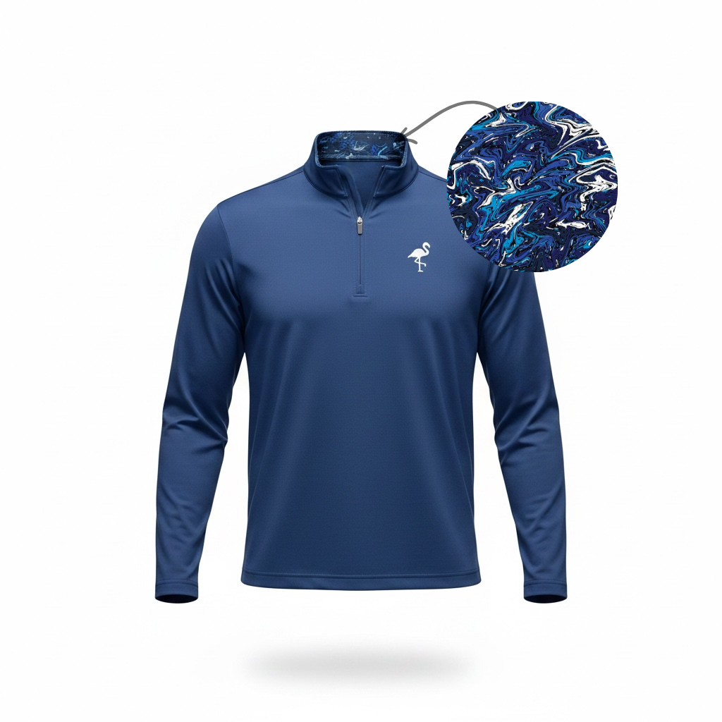 AMW.Marble Wave Performance Quarter Zip | Lightweight Unisex Moisture-Wicking Golf Pullover