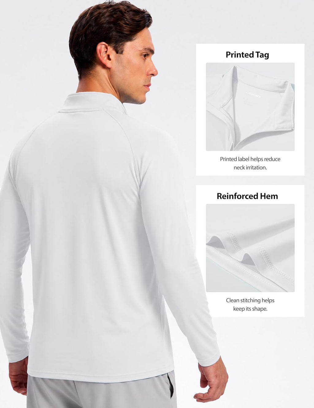 Men'S UPF 50+ Sun Shirts 1/4 Zip Long Sleeve SPF UV Protection Lightweight Quick Dry Quarter Zip Golf Shirts