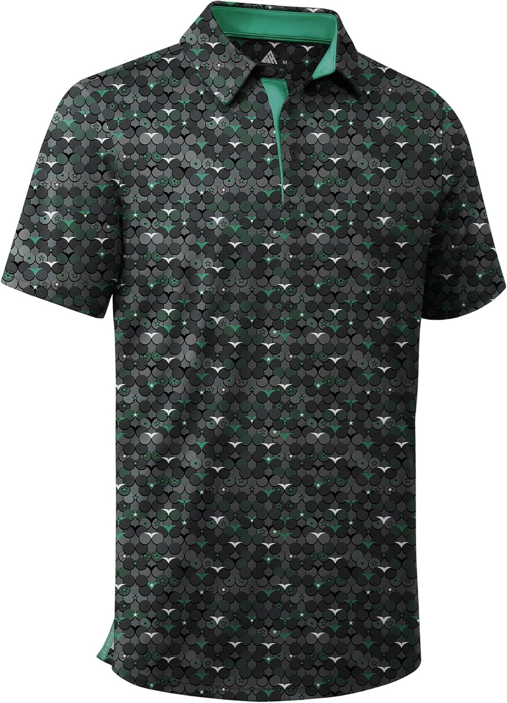 Men'S Golf Shirts Short Sleeve Moisture Wicking Performance Print Patterns Casual Collared Golf Polo Shirt for Men
