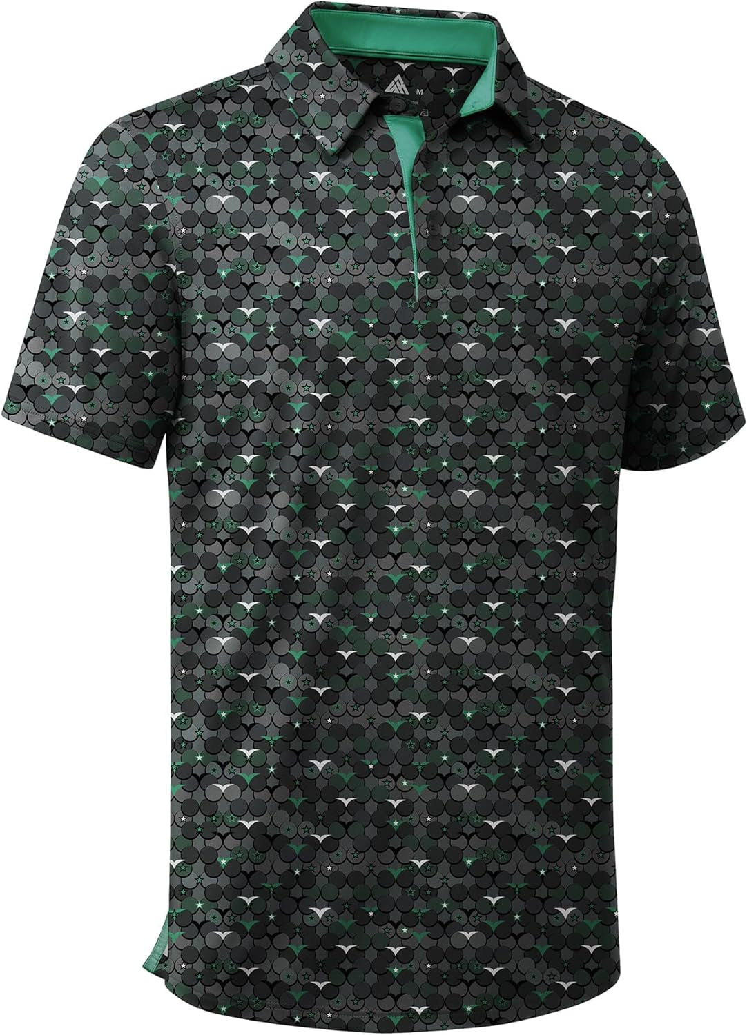 Men'S Golf Shirts Short Sleeve Moisture Wicking Performance Print Patterns Casual Collared Golf Polo Shirt for Men